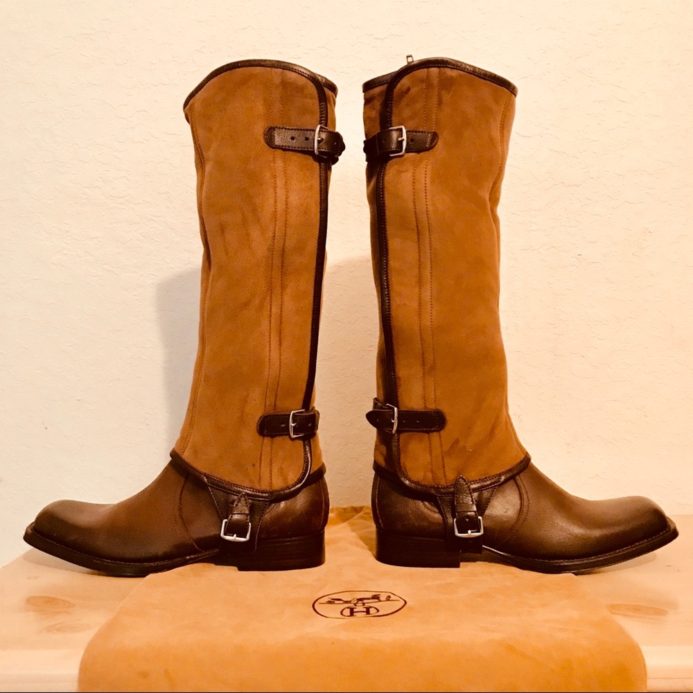 HERMÈS NEW TWO TONE EQUESTRIAN STYLE BOOTS SZ 8 M